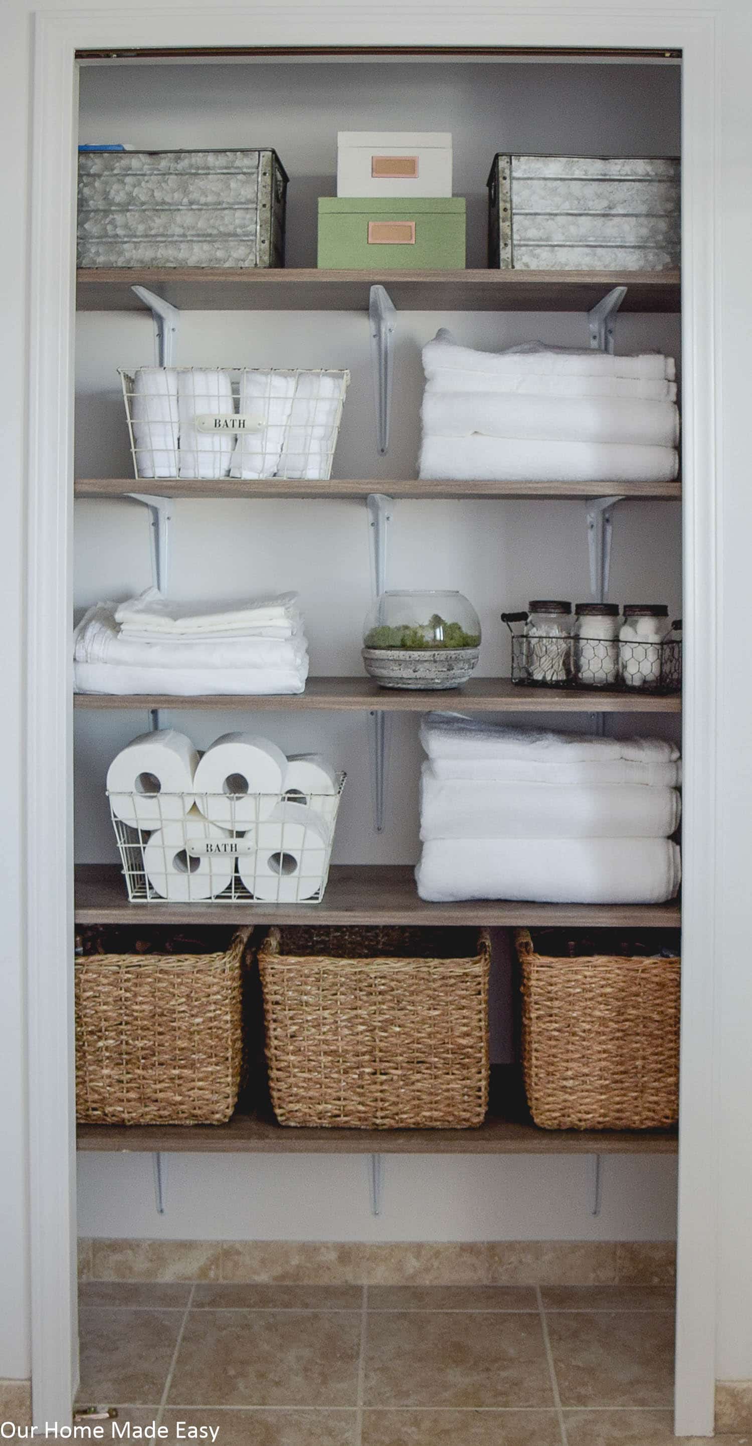 Bathroom Linen Closet Reveal Our Home Made Easy
