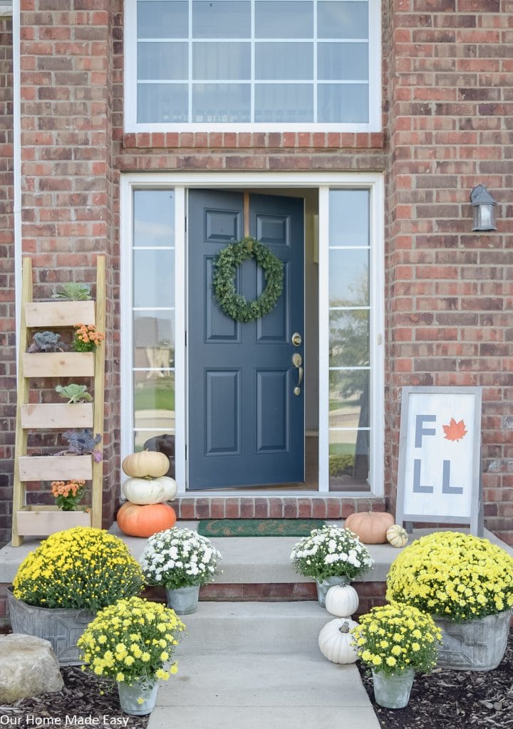 Simple Fall Front Porch With Mums – Our Home Made Easy