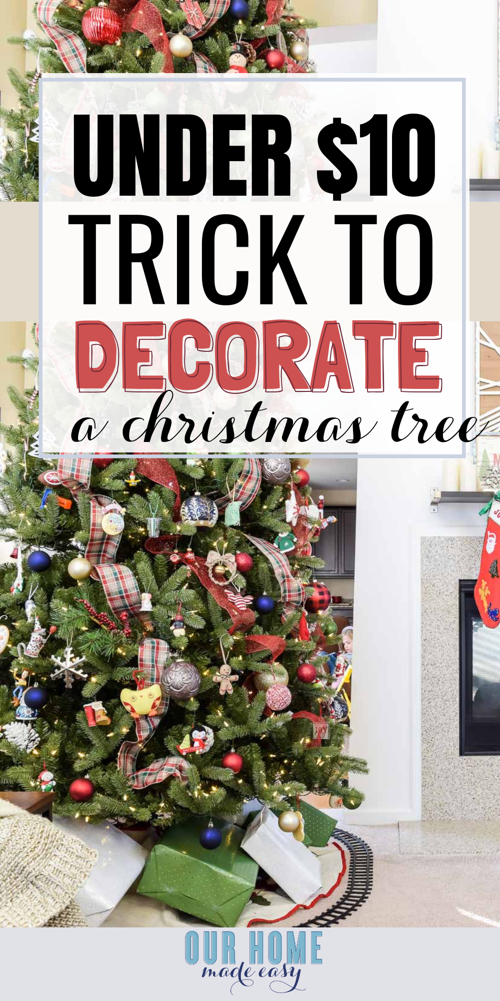 Deco Mesh Christmas Tree & Tree Decorating Tips | Our Home Made Easy