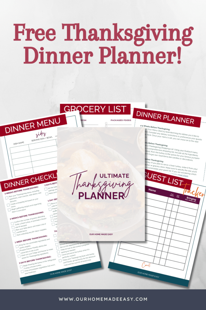 Easy Thanksgiving Planner (with a Free Printable) – Our Home Made Easy