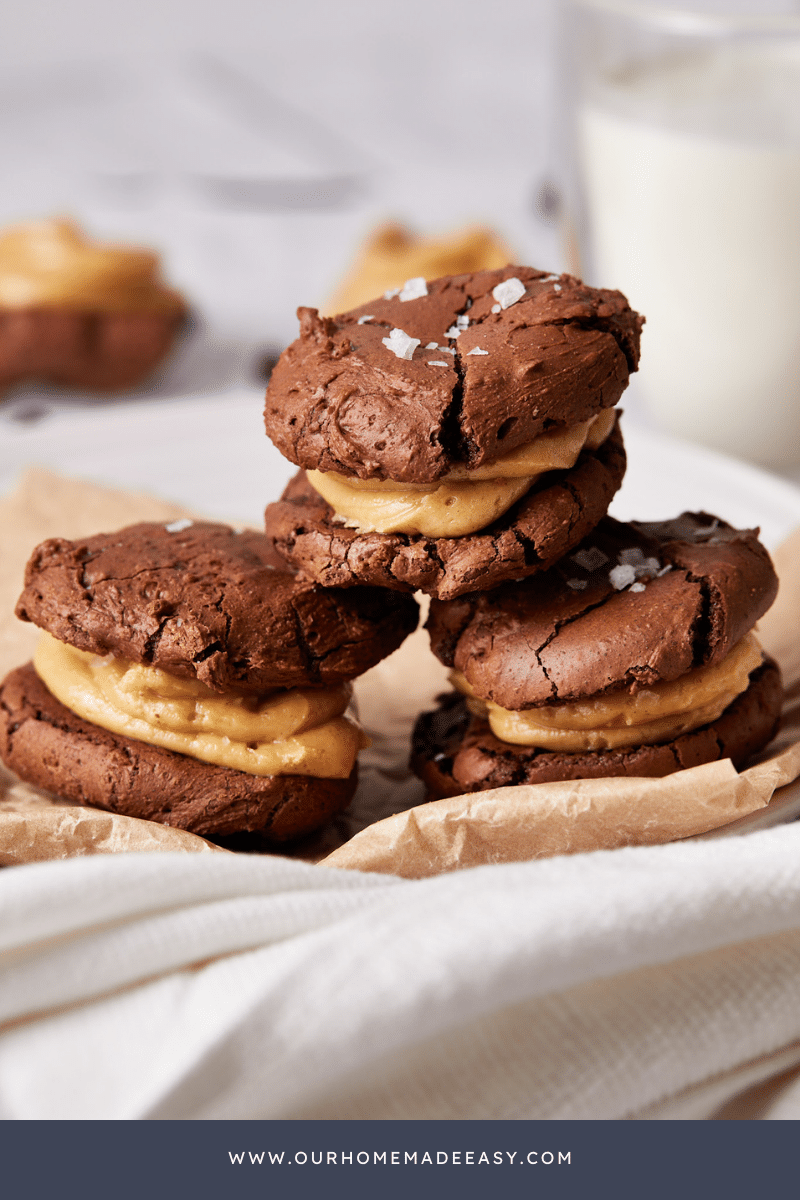 Brownie Chocolate Peanut Butter Sandwiches finished