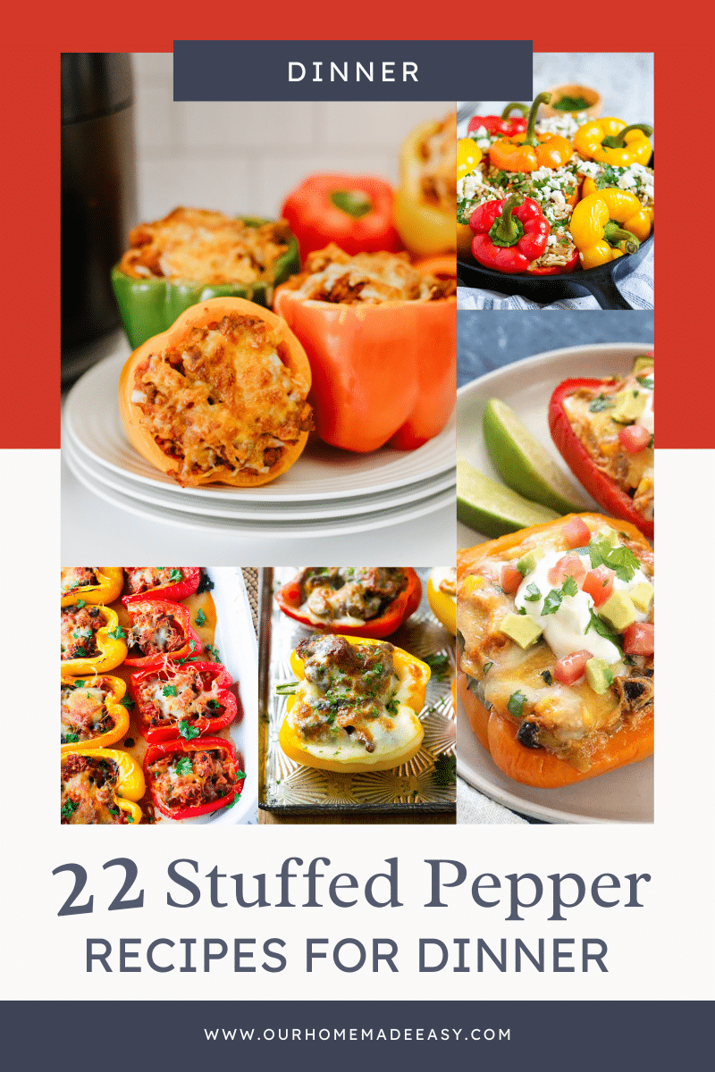 Easy stuffed peppers recipes dinner ideas with text