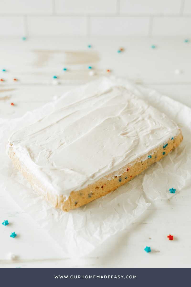 vanilla frosted Sugar Cookie Bars