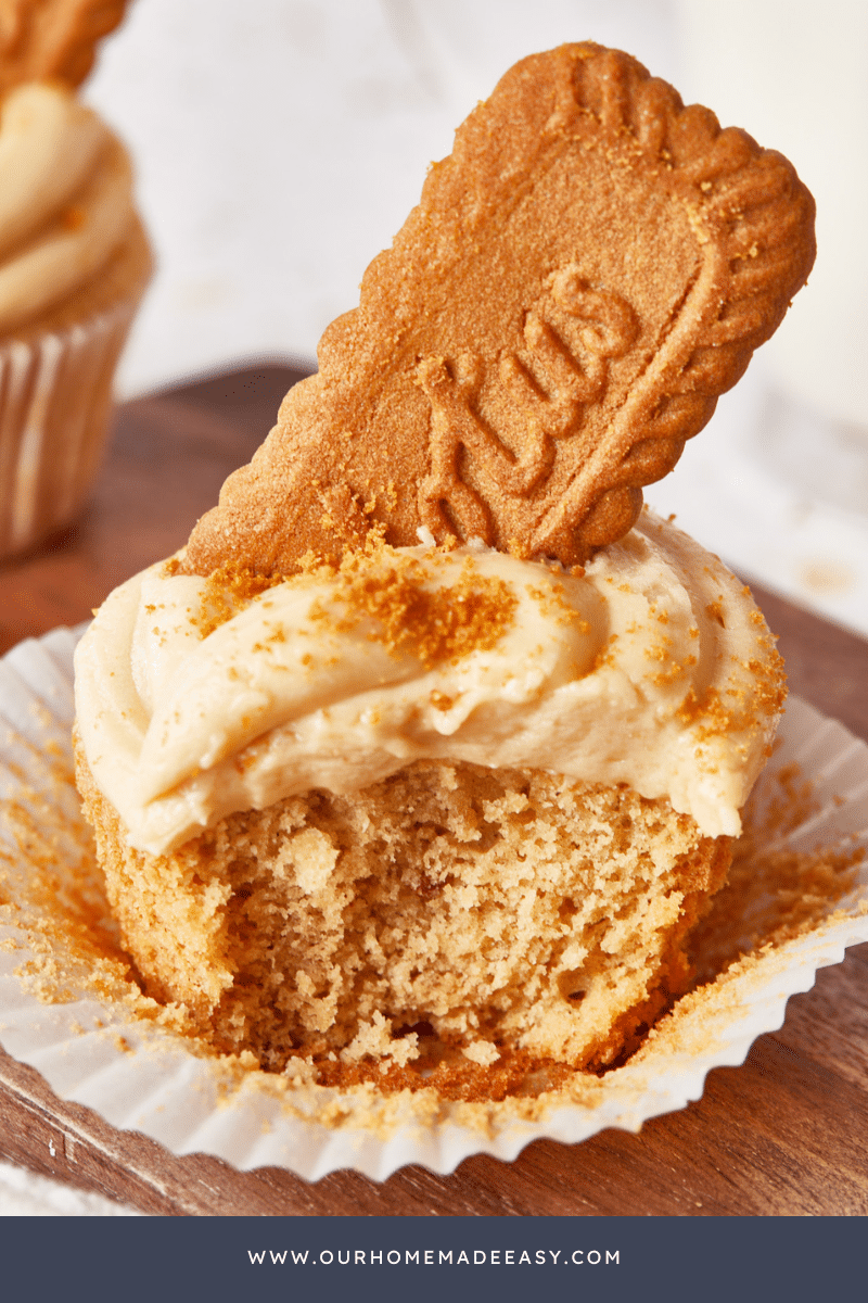 cookie butter cupcakes finished on countertop