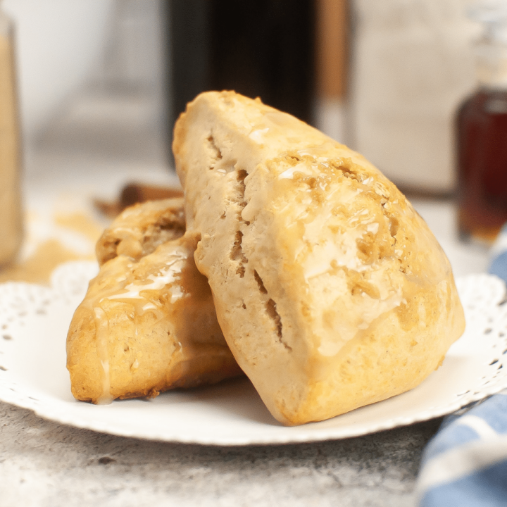 Cinnamon Scones w/ Maple Glaze