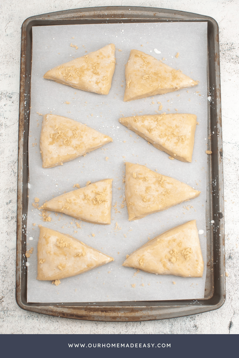 scones on baking sheet