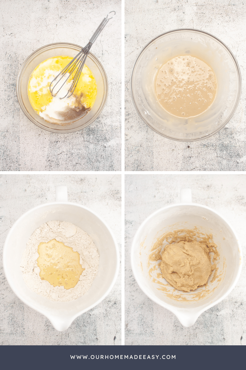 cinnamon scones dough in process