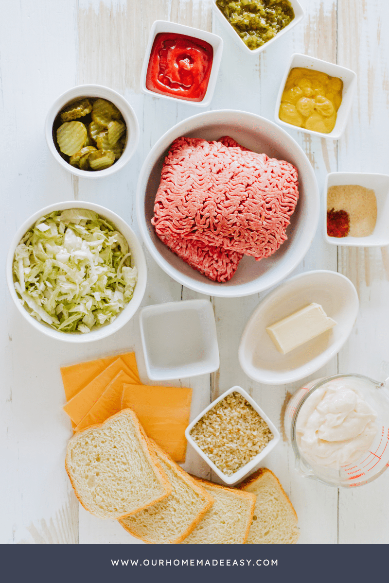 sloppy joe ingredients on countertop