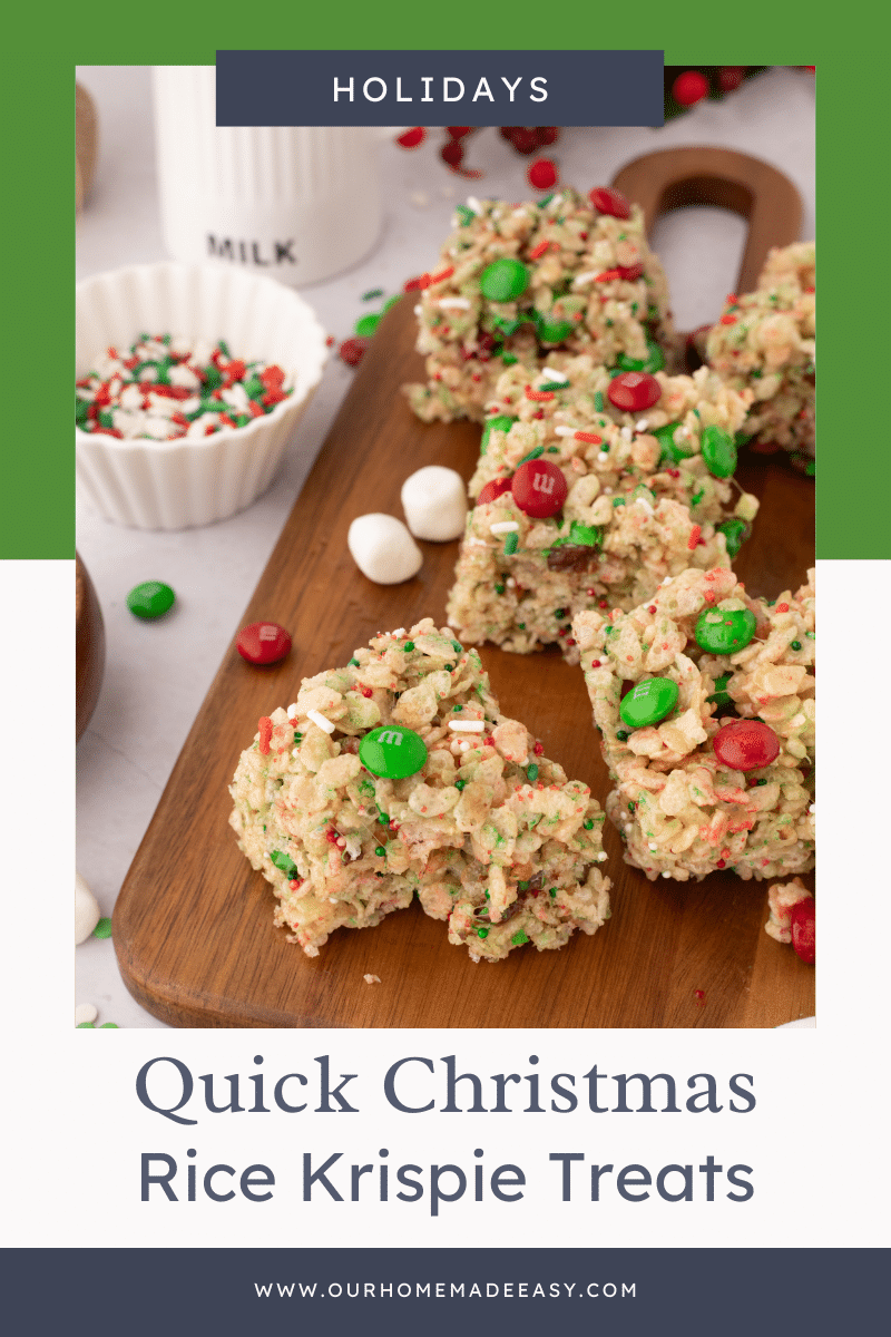 Christmas rice Krispie treats on countertop