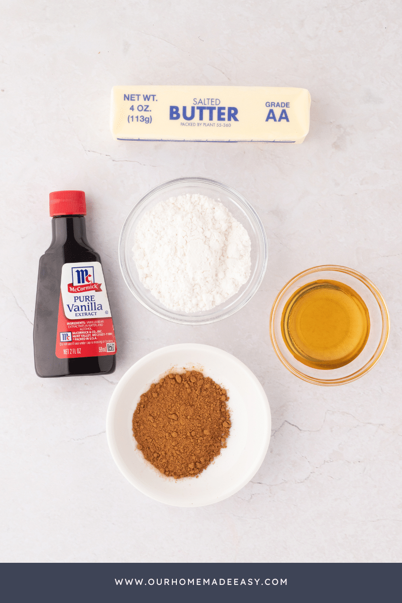 Cinnamon honey butter ingredients on counter