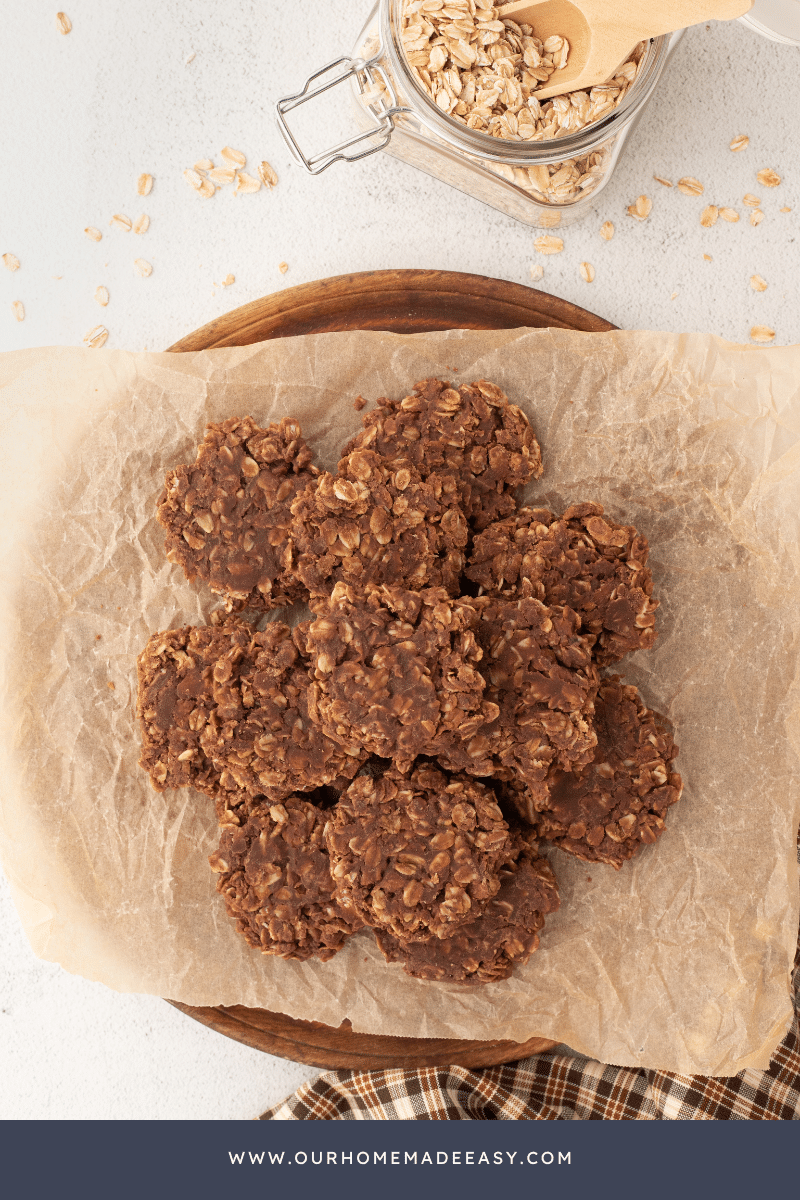 No Bake cookies on plate