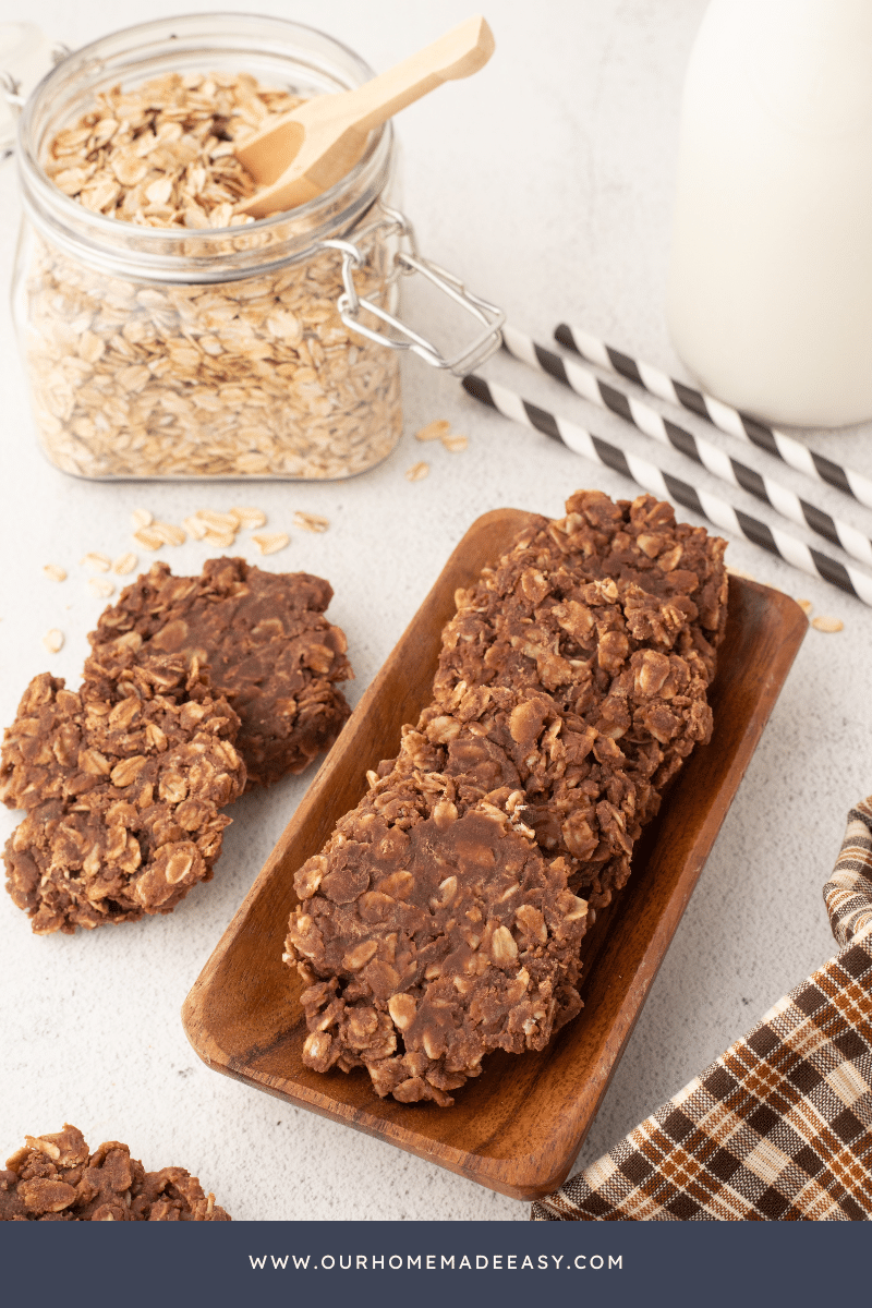 No Bake cookies on plate