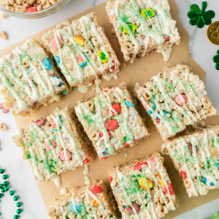 St Patrick's day rice Krispie's on countertop