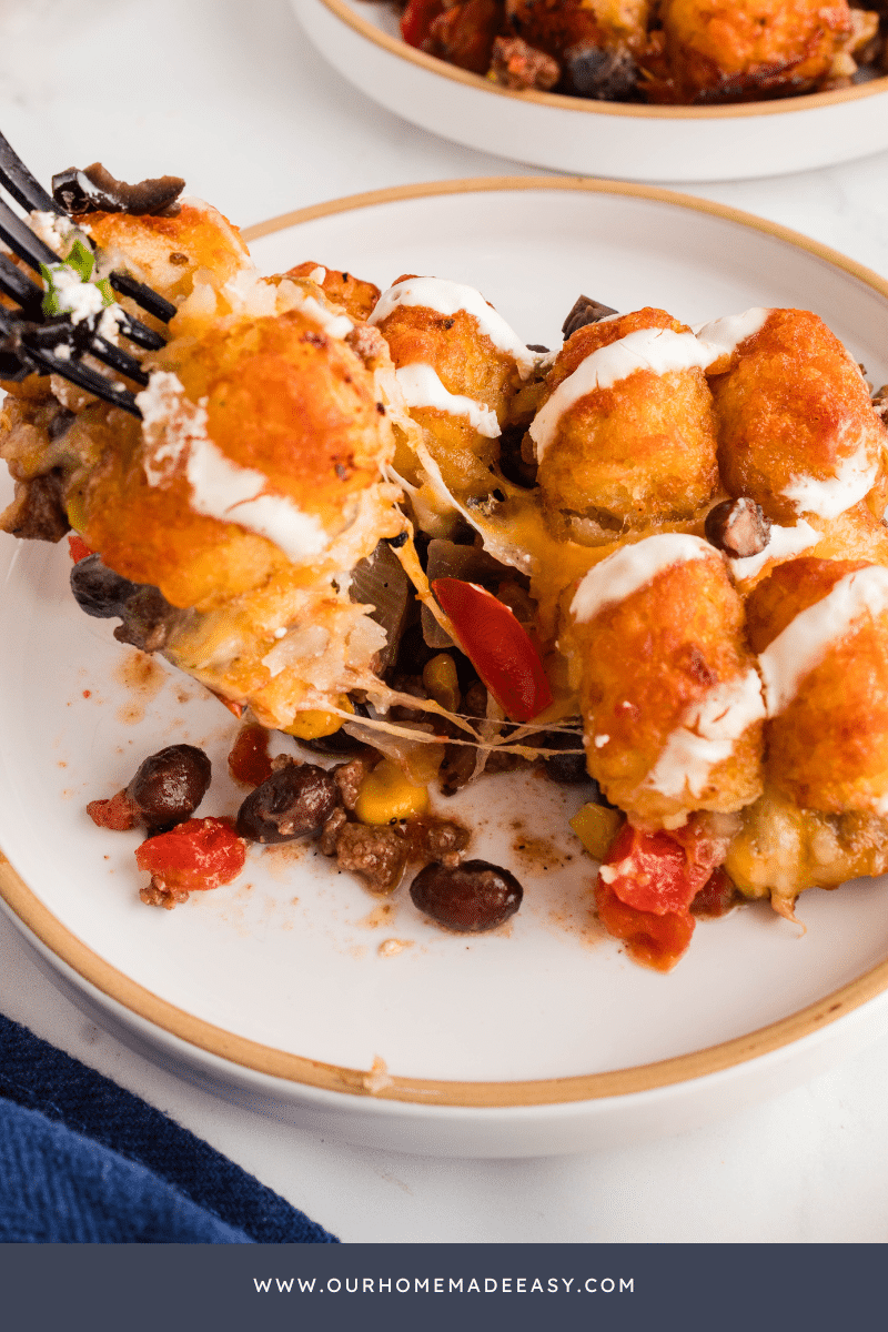 Taco Tater Tot Casserole on countertop