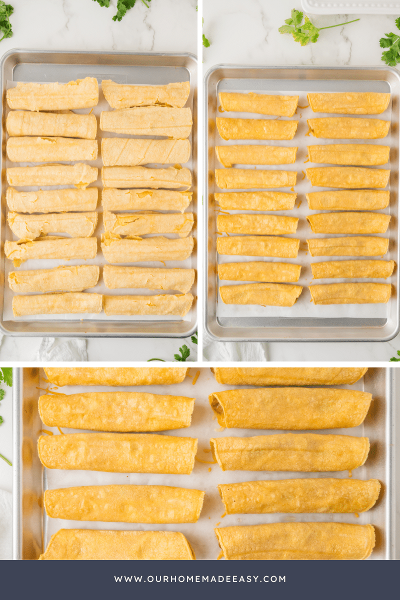 baking sheet filled up with taquitos