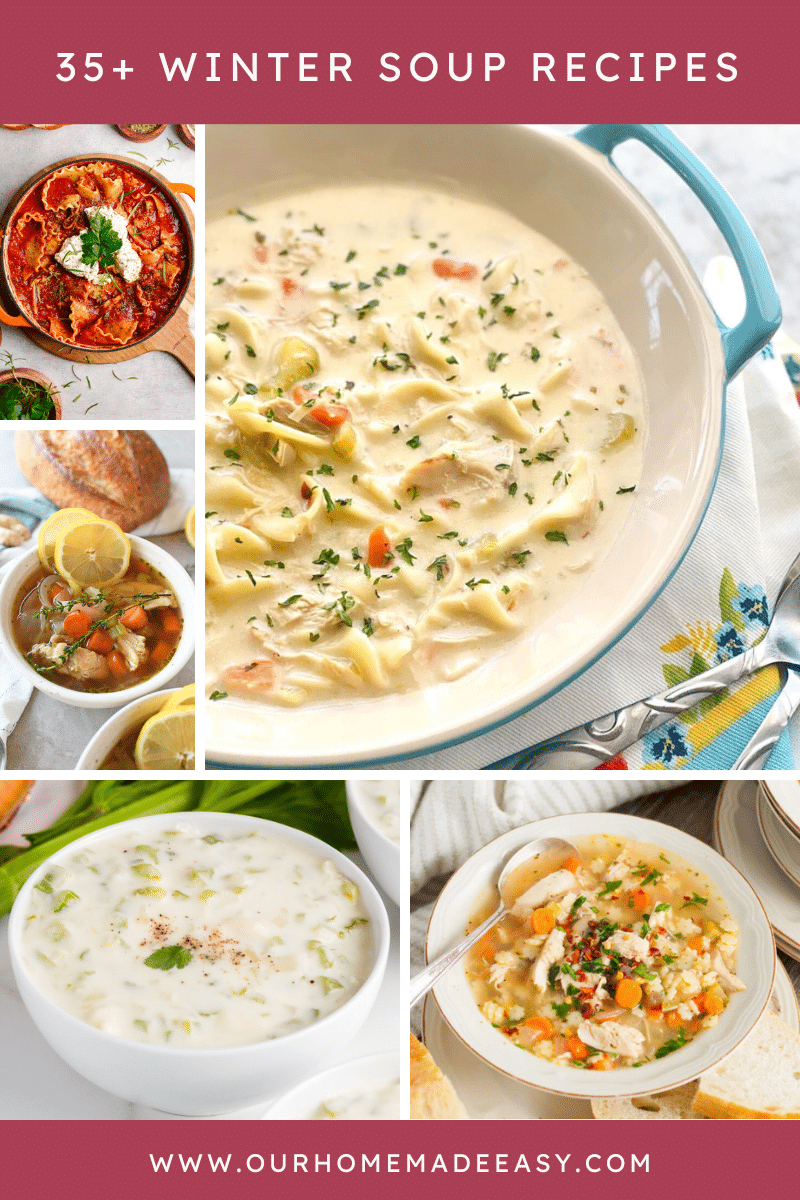 5 photo Collage of the best soups for sore throat