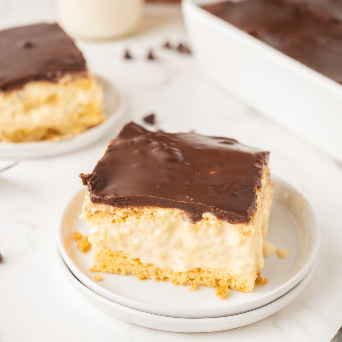 Easy Boston Cream Poke Cake (Made with Boxed Cake Mix)