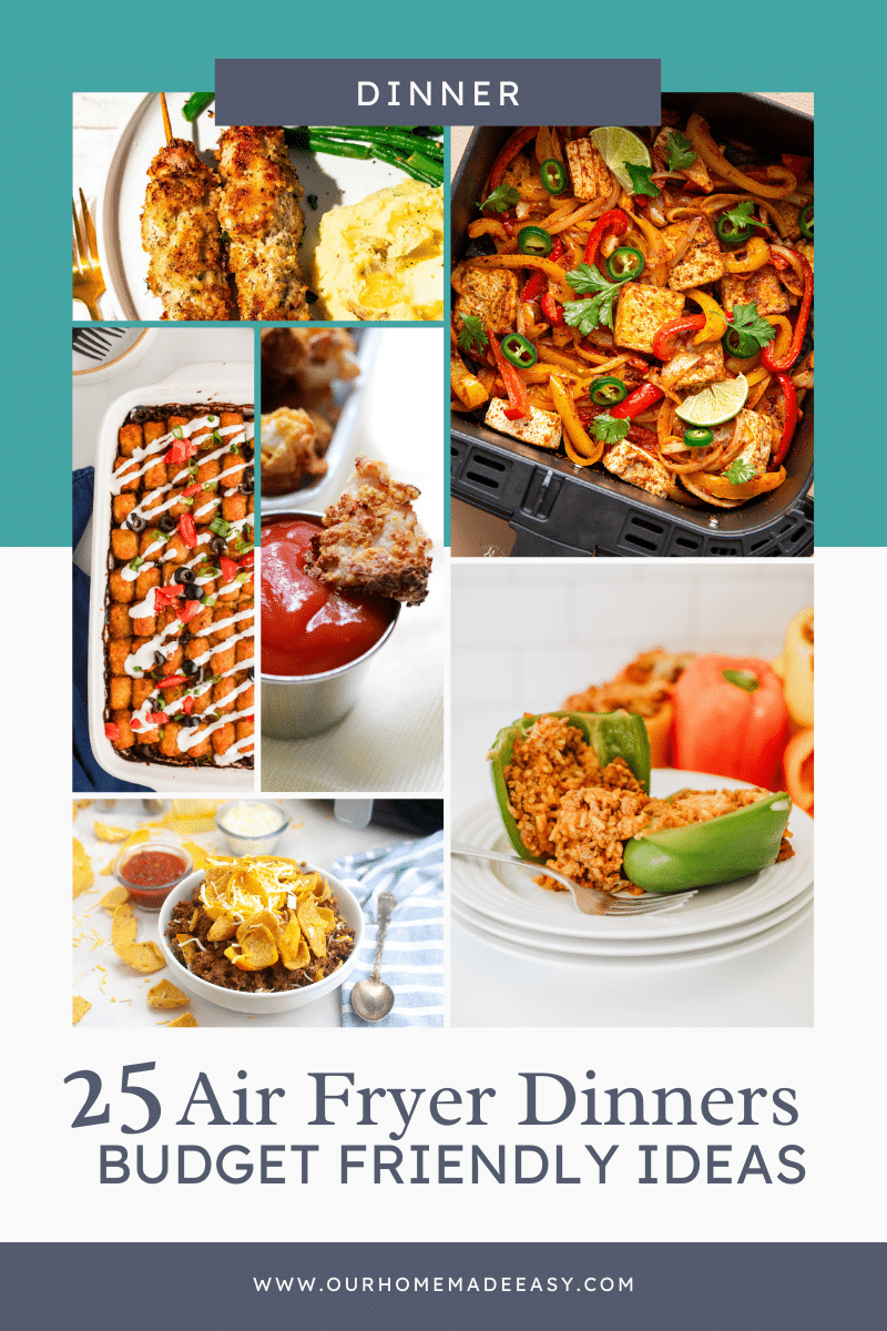 Collage of cheap air fryer recipes