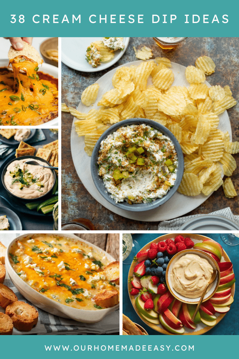 Collage of Philadelphia cream cheese dip recipes