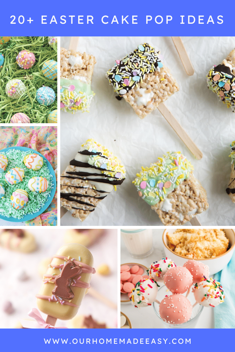 A collage of Easter cake pop ideas