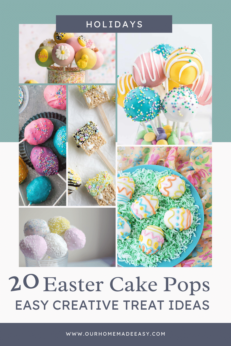 A collage of Easter cake pop ideas