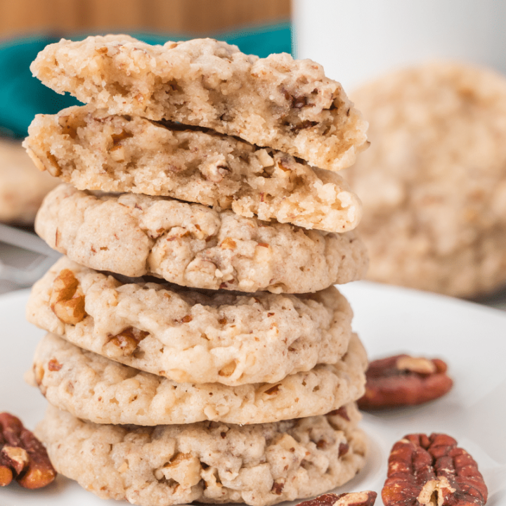 stack of homemade pecan sandies