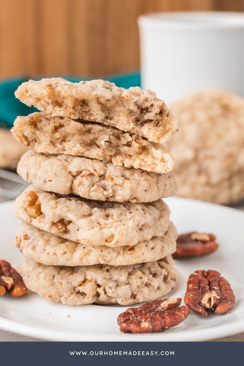 stack of homemade pecan sandies