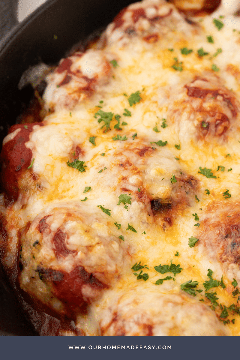 Oven baked meatballs with cheese