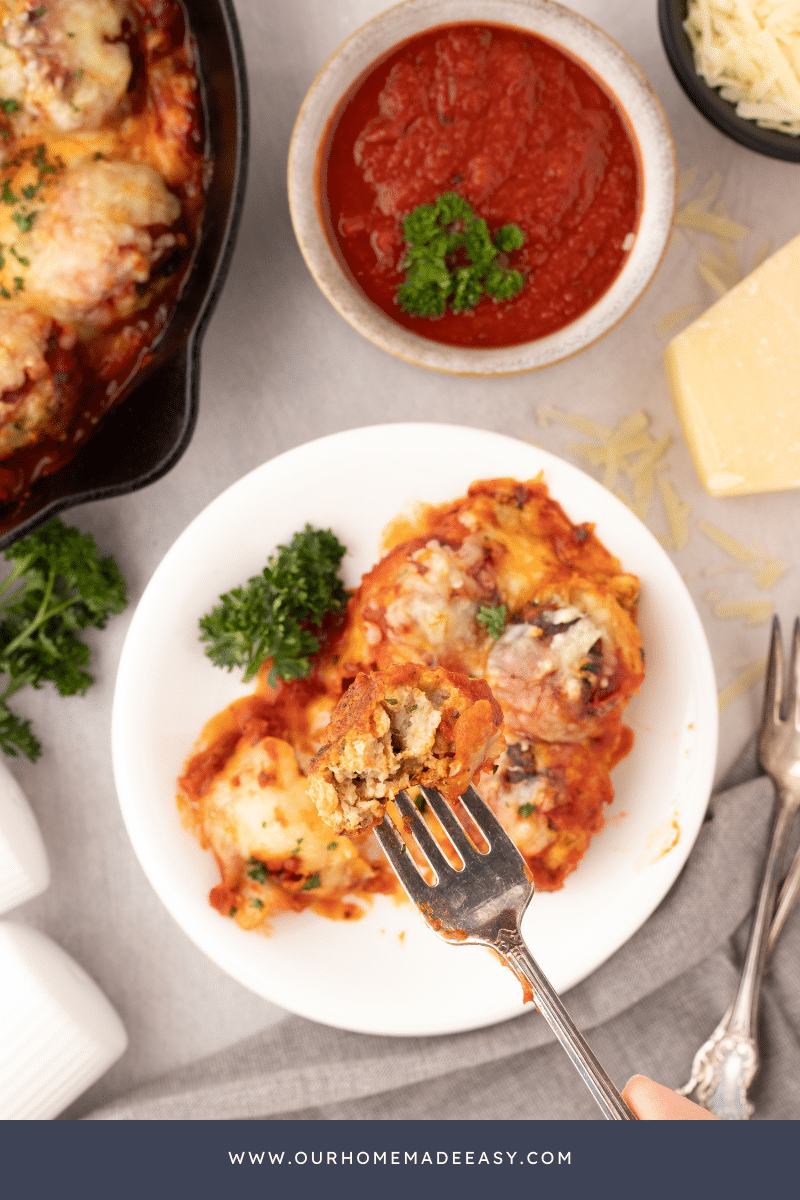 parmesan meatballs on plate