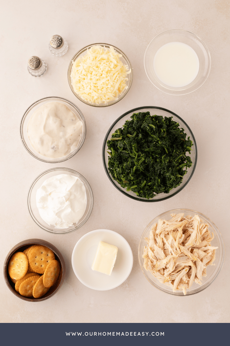 Spinach Casserole Ingredients on counter top