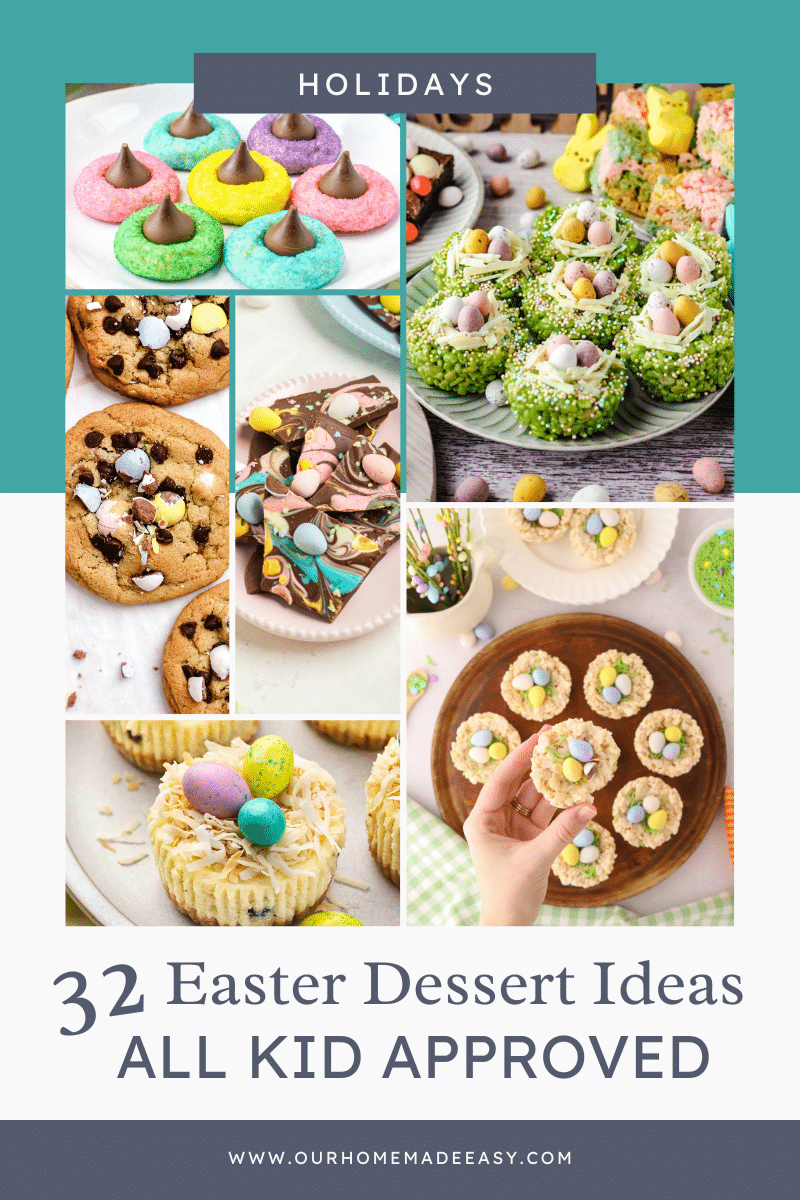 Easter Desserts for Kids collage with text