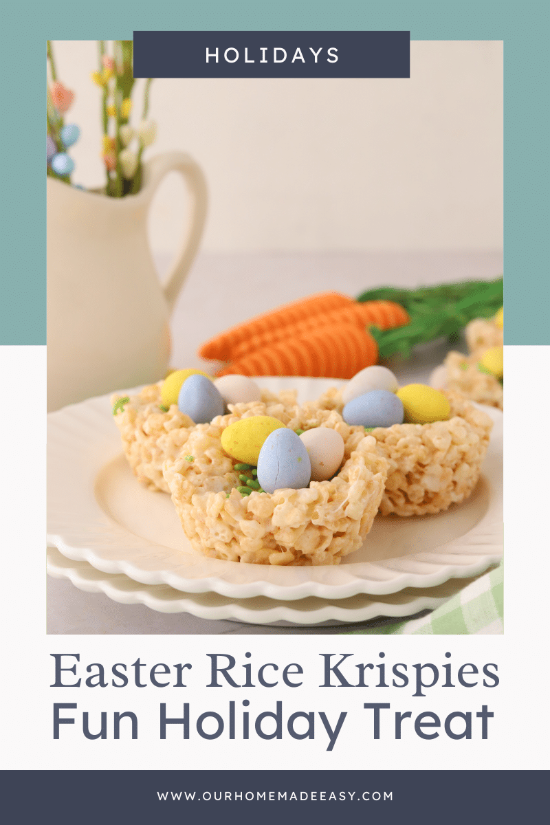 plated Easter Rice Krispie Treats Text collage