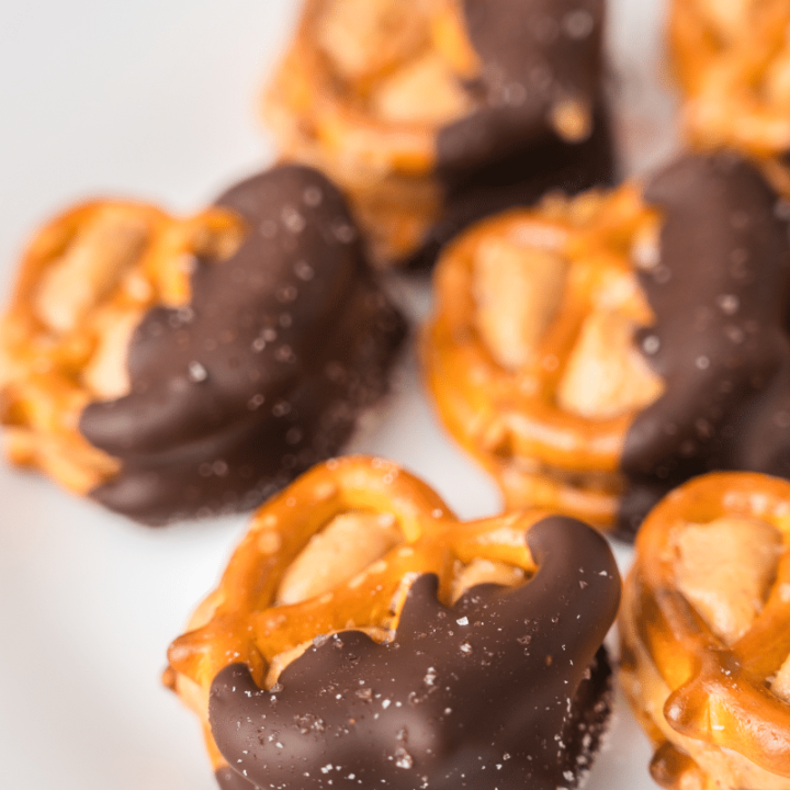 salty pretzel bites on white plate