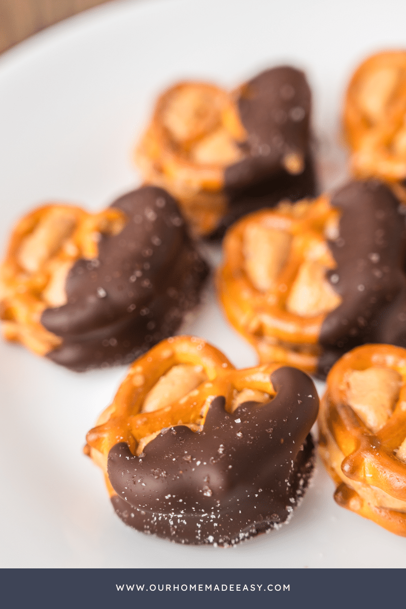 salty pretzel bites on white plate