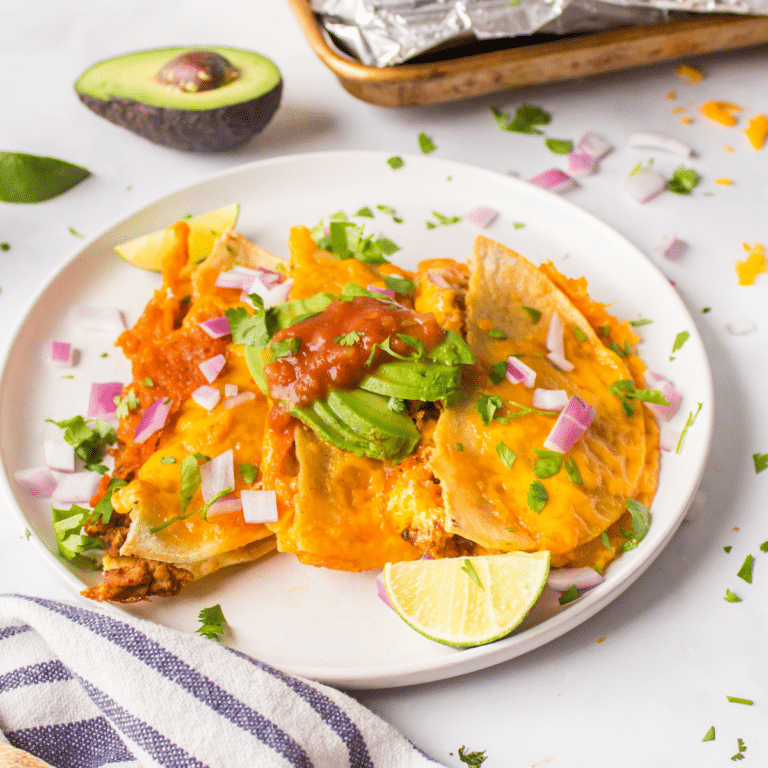 Crispy Cheesy Chicken Sheet Pan Tacos (with Ground Beef Option)